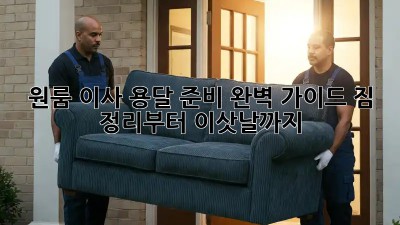 원룸 이사 용달 준비 완벽 가이드: 짐 정리부터 이삿날까지!